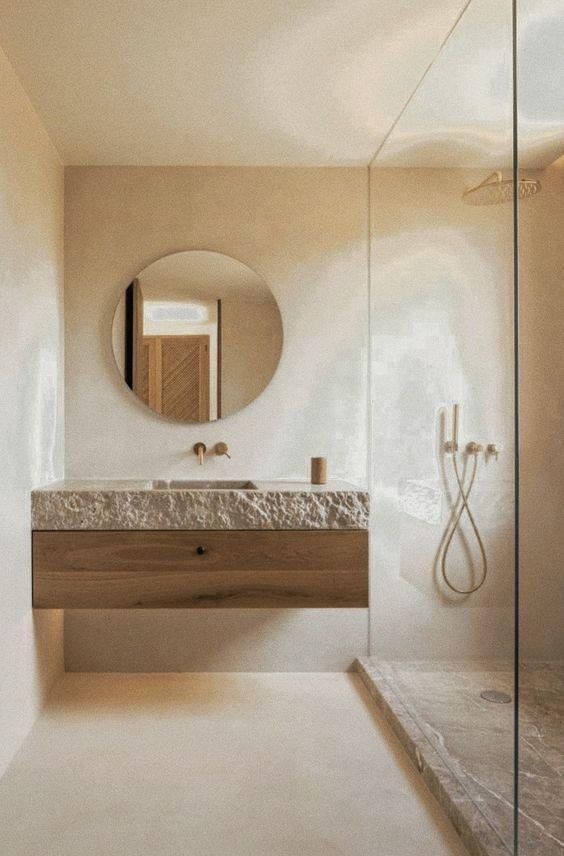 Vasque de salle de bain en pierre naturelle brute
